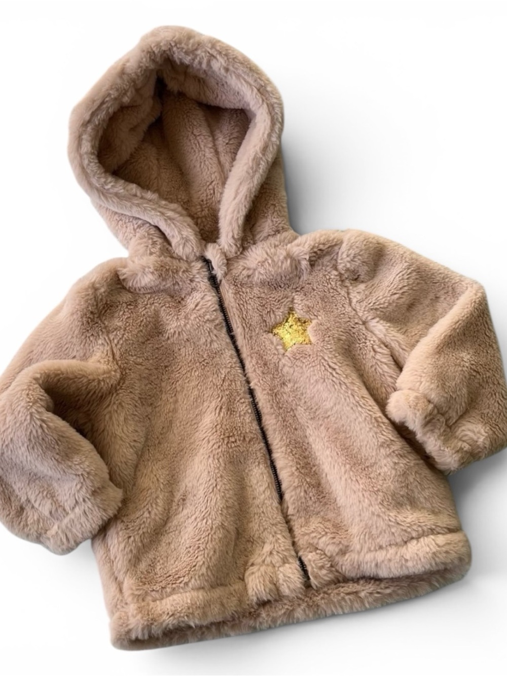 Girls Teddy Fleece Zip-Up Hoodie Jacket – Size 3 – Like New